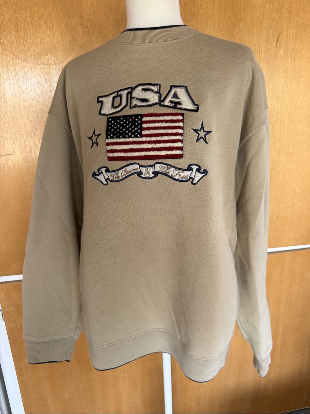 croft & barrow USA Embroidered Crewneck Sweater - vintage